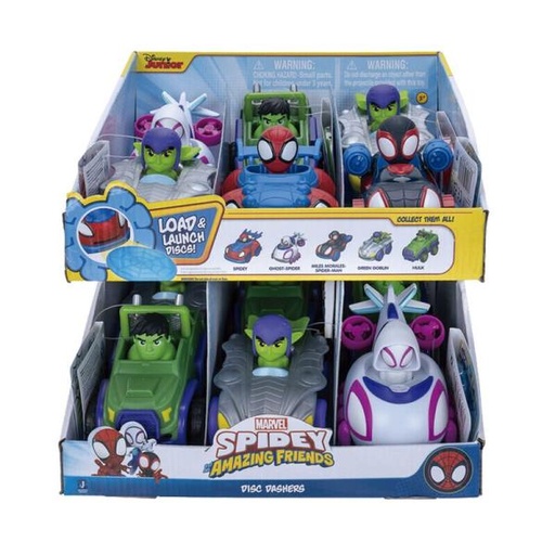 [JZSNF0007] Vehiculo con Figuras lanza Discos de Marvel Spidey and the Amazing 3a+ ( Surtido de 5 Se venden por Separdo )
