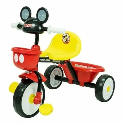[PI10154MK] Triciclo Con Luz y Sonido Canasto y Guia para Empujar de MiCkey 3a+