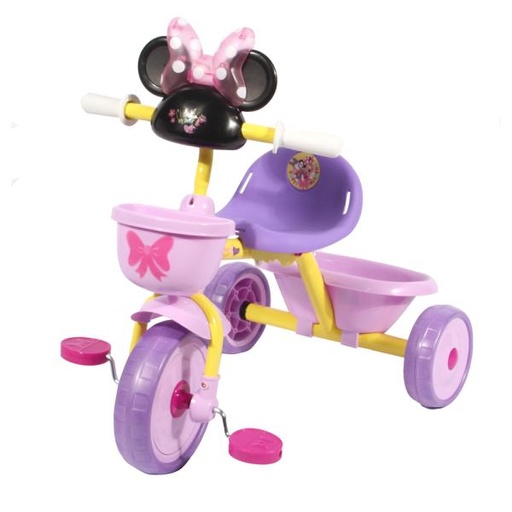 [PI10155MN] Triciclo Con Luz y Sonido Canasto y Guia para Empujar de Minnie 3a+