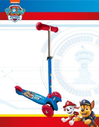 [PI19037] Scooter 3 Ruedas con  Luz Paw Patrol 3+