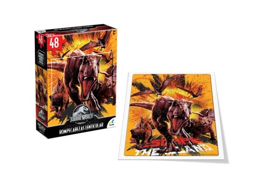 [PIJCA3116T] Rompecabezas Lenticular con Imagen 3D de Jurassic World 48Pzs 6a+(3116F)