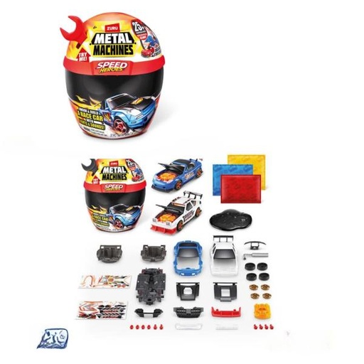 [ZU67125] Carro Armable Metal Machines 37Pzs y 25 Sorpresas 4a+ ( Surtido de 3 - Se venden por separado)