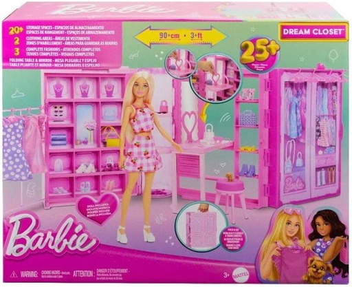 [MTHXD58] Muñeca Barbie con Closet de los Sueños 3a+