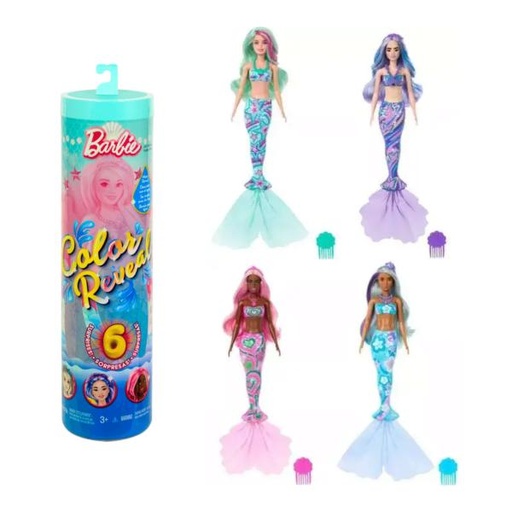 [MTHTH45] Muñeca Barbie Color Reveal Sirenas del Fondo del Mar 3a+ ( Se venden por Separado )