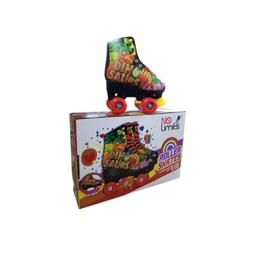 [YX0126DIN32] Patines de 4 Ruedas Luminosos de Dinosaurios Talla#32 (457323)