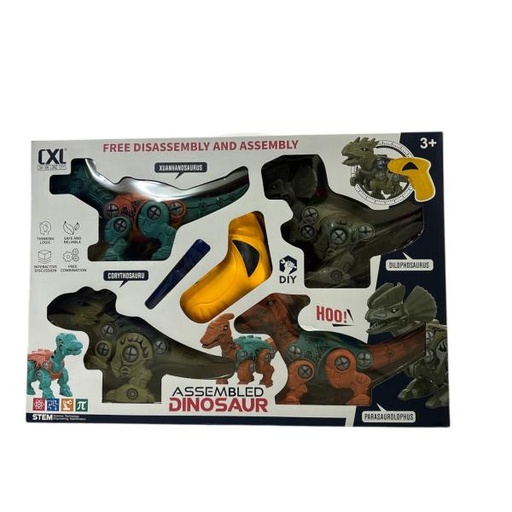 [WWCXL50023C] Set de Dinosaurios Armables 104Pzs 3a+ (452076)