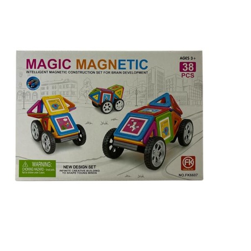 [WWFK6607] Set de Bloques Magnéticos parar Armar Vehiculos 38Pzs 3a+(452724)