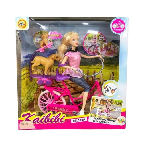[WWWG087] Muñeca en Bicicleta con Mascota 3a+ (455879)