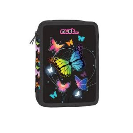 [DK585545] Cartuchera con Lápices, Must 15X5X21 cm Mariposas