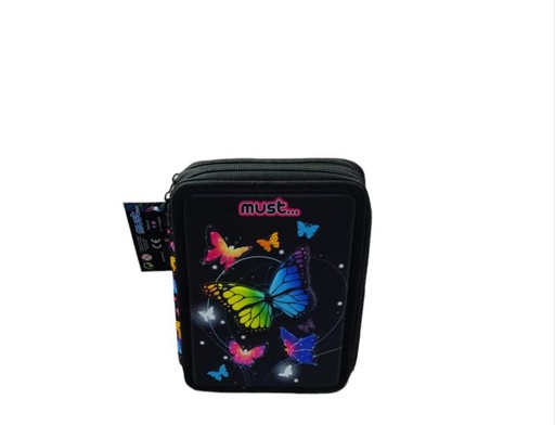 [DK585545] Cartuchera con Lápices. Must 15X5X21 cm Mariposas
