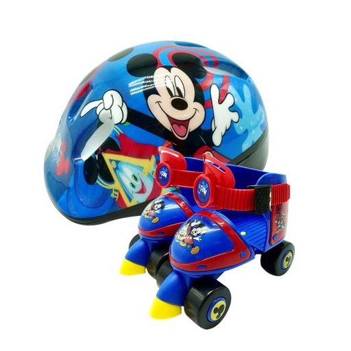 [PI11442MK] Patines de 4 Ruedas C/ Casco de Mickey para Principiantes T27-30 3a+