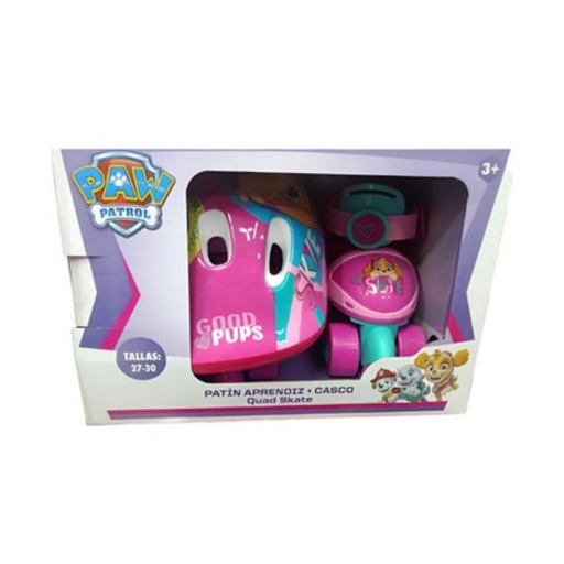 [PI11449PPG] Patines de 4 Ruedas C/ Casco de Paw Patrol para Principiantes T27-30 3a+