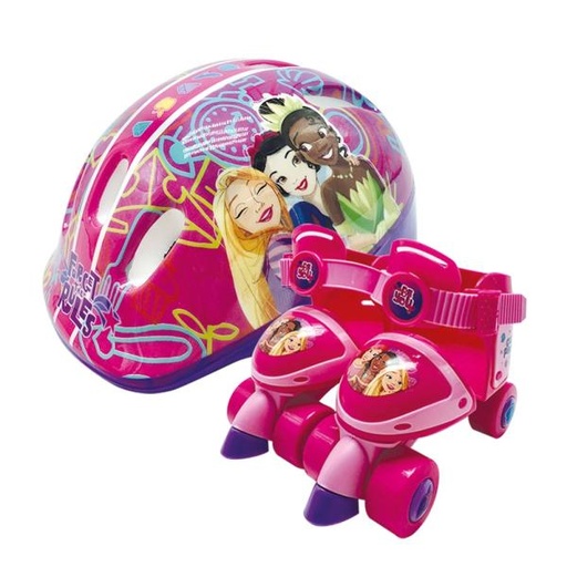 [PI11446PR] Patines de 4 Ruedas C/ Casco de Princesas para Principiantes T27-30 3a+