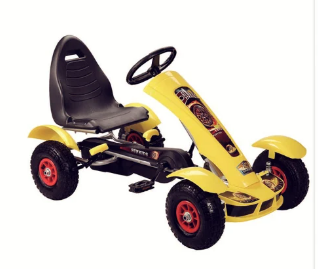 [PHF628A] Go-Kart Amarillo Llanta de Plástico 3a+ 30kg Max