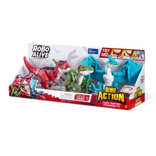 [ZU7176] Robo Alive Dinosaurios con Sonido 3a+ Set de 3