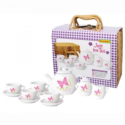 [CM9713MC] Juego Canasta de Picnic y Té de Porcelana y 13pzs 8a+