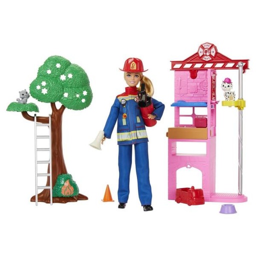 [MTHRG55] Muñeca Barbie Set de Juego de Bombera 3a+