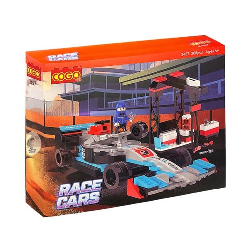 [CO3457] Cogo - Carro de Carreras de Formula Armable 288Pzs 6a+