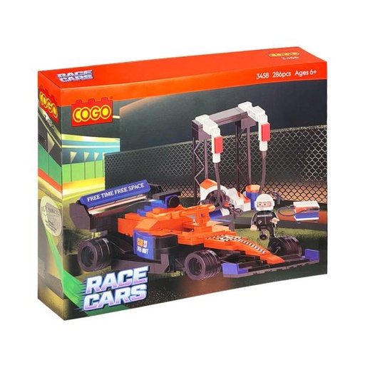 [CO3458] Cogo - Carro de Carreras de Formula Armable 286Pzs 6a+