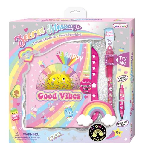 [HF204RB] Diario Mensaje Secreto Brilla en la Oscuridad de Arcoiris 5a+