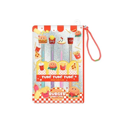 [HF336JF] Set de Lapiceros de Fiesta de Hamburguesas 5a+