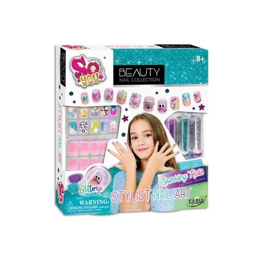 [TA08377] Set de Arte de Uñas con Escarcha y Pegatinas 8a+