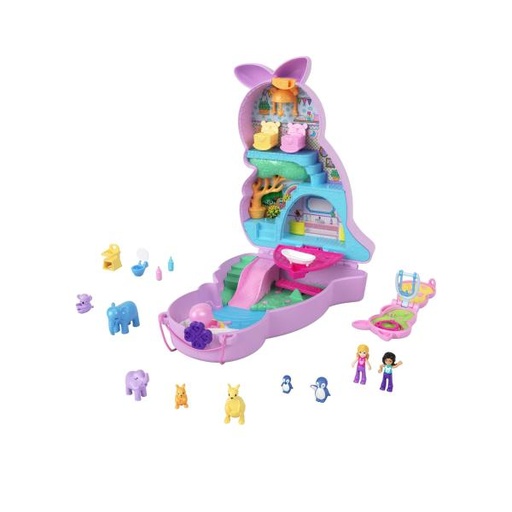 [MTHKV50] Figuras Polly Pocket Compacto Bolso de Canguro Mama y Joey 4a+