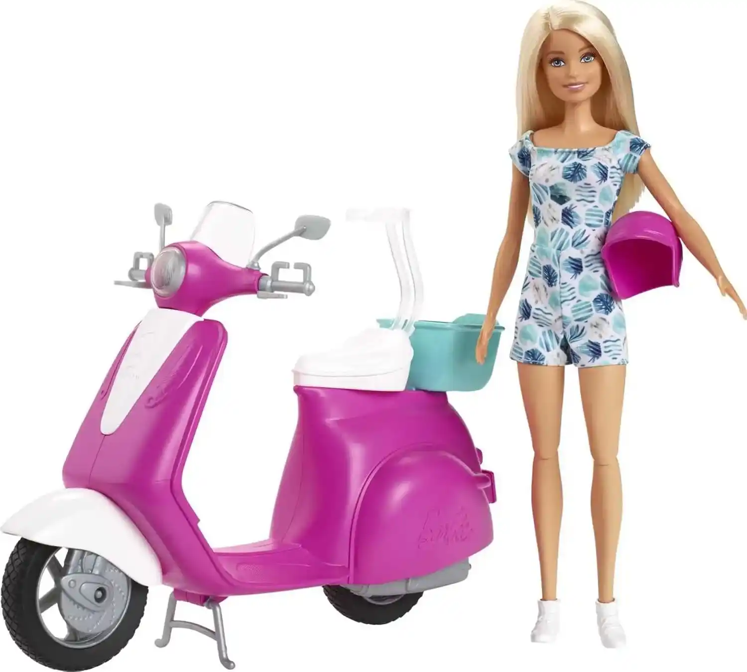 [MTGBK85] Muñeca Barbie con Scooter Rosada 3a+