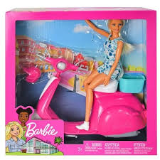 [MTGBK85] Muñeca Barbie con Scooter Rosada 3a+
