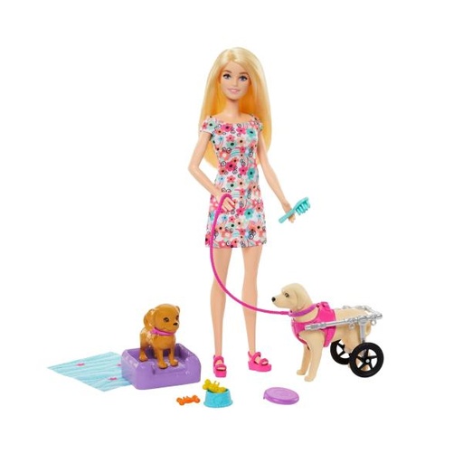 [MTHTK37] Barbie Paseo de Mascotas con Silla de Ruedas 3a+