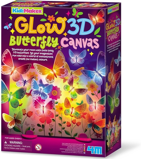 [4M4796] Kidz Maker Lienzo con Mariposas  3D y Iluminan 5a+