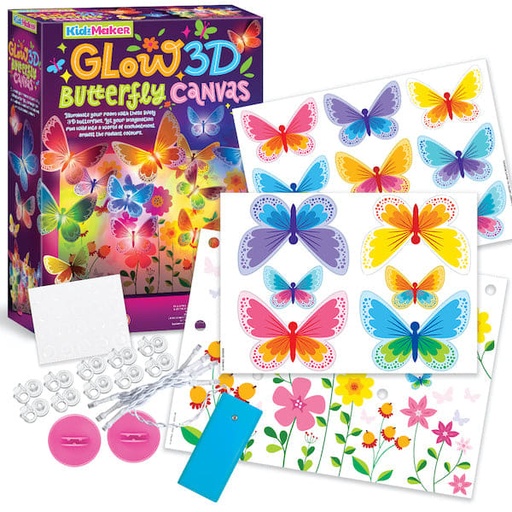 [4M4796] Kidz Maker Lienzo con Mariposas  3D y Iluminan 5a+