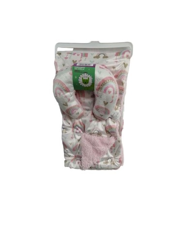 [FDPR4824] Baby Basics Cobija con Almohada de Viaje de Arcoiris Blanca 0m+
