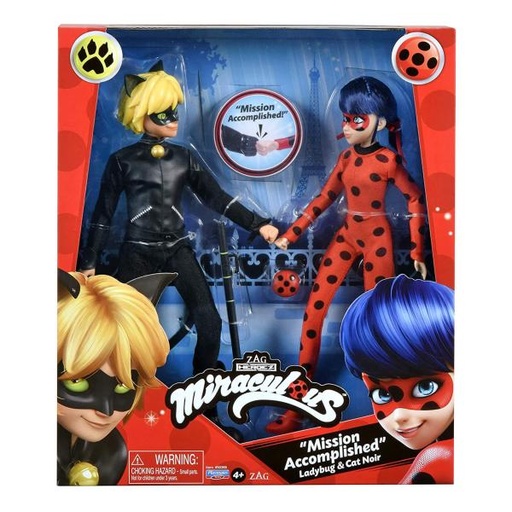 [BT50365] Figuras Miraculous Ladybug y Cat Noir Mision Completa 4a+