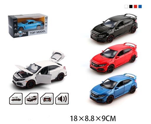[WW3227A] Carro a Escala Honda Civic 1:32 con Luz y Sonido 3a+ ( Surtido de 4 Se venden por Separado )