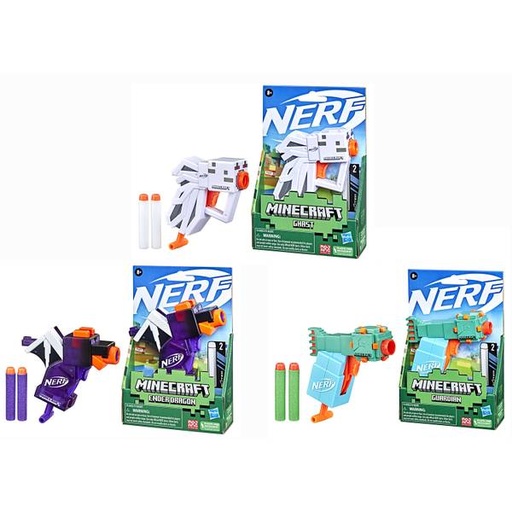 [HBF4417] Lanzador Nerf Minecraft ( Ghast Guardian Ender Dragon ) Surtido de 3 Se venden por Separado