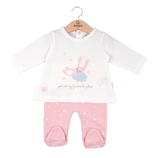 [BBL1300013M] Conjunto de 2 Piezas Manga Larga de Conejo C/ Rosado 3m (607842)