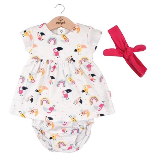 [BBL1301673M] Vestido + Braga + Cinta de Tucanes Blanco 3m (611030)