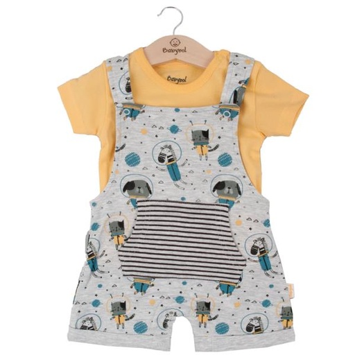 [BBL1302239M] Conjunto de 2 Piezas Overol C/ Camiseta Amarillo Niño 9m (612181)