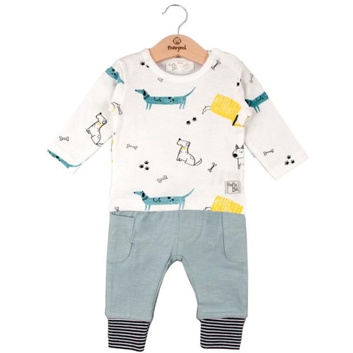 [BBL1308199M] Conjunto de 2 Piezas de Perritos  Celeste Niño 9m (613522)