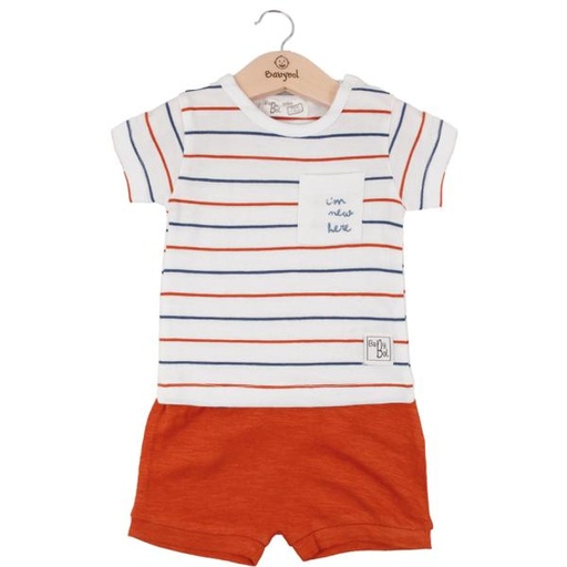 [BBL13089912M] Conjunto de 2 Piezas Camisa con  Short Café Niño 12m (616127)