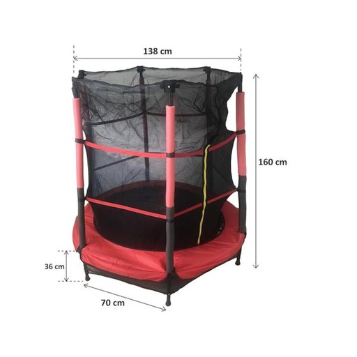 [ZT140] Mini Trampolin 1.40 m Diámetro Max 45Kg 6a+(TRMI--55-C)(417587)