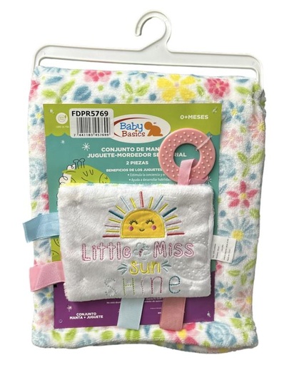 [FDPR5769] Cobija Con Mordedor de Flores 0m+