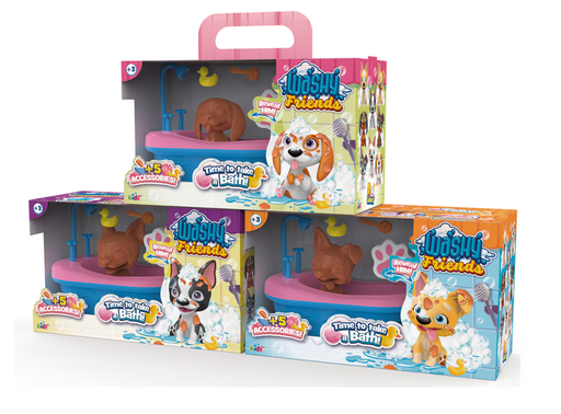 [KZ95742] Washy Friends - Figuras Lava y Revela tu Cachorro Con Tina y Accesorios 3a+ ( SurtIdo de 3 - Se Venden por Separado )