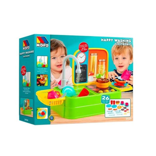 [ML24154] Cocinita con Grifo Real Y accesorios 26Pzs 3a+