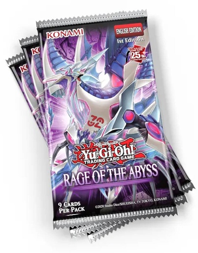 [DV86601] Cartas YU-GI-OH Sobres con 9 Cartas 1ST Edición Rage of the Abyss  6a+ (Inglés) Se venden por separado