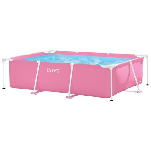 [INT28266] Piscina Rectangular de Metal  220x150x60cm Rosada 6a+