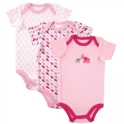 [BV30409L] Mameluco Manga Corta Set 3 Elefantes 6-9m