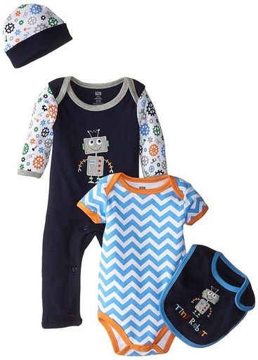 [BV58098S] Ropa para Bebé Robot 4 Pzs 0-3m Niño