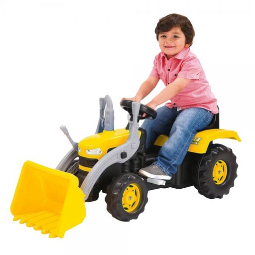 [DO8051] Tractor Amarillo de Pedal con Excavadora 3a+